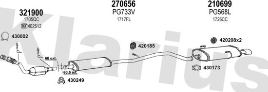 Klarius 630829E - Система выпуска ОГ autosila-amz.com