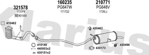 Klarius 630738E - Система выпуска ОГ autosila-amz.com