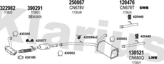 Klarius 631453E - Система выпуска ОГ autosila-amz.com