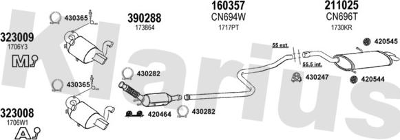 Klarius 631483E - Система выпуска ОГ autosila-amz.com