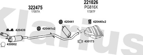 Klarius 631113E - Система выпуска ОГ autosila-amz.com