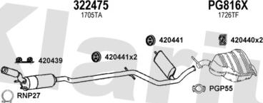 Klarius 631113U - Система выпуска ОГ autosila-amz.com