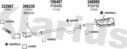 Klarius 631395E - Система выпуска ОГ autosila-amz.com