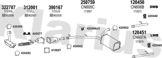 Klarius 631398E - Система выпуска ОГ autosila-amz.com