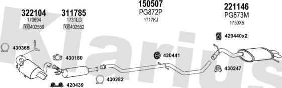 Klarius 631386E - Система выпуска ОГ autosila-amz.com