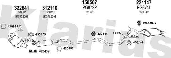 Klarius 631388E - Система выпуска ОГ autosila-amz.com