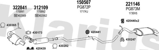 Klarius 631387E - Система выпуска ОГ autosila-amz.com