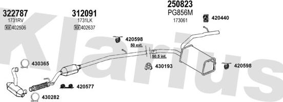 Klarius 631291E - Система выпуска ОГ autosila-amz.com