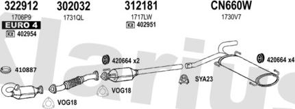 Klarius 631745U - Система выпуска ОГ autosila-amz.com