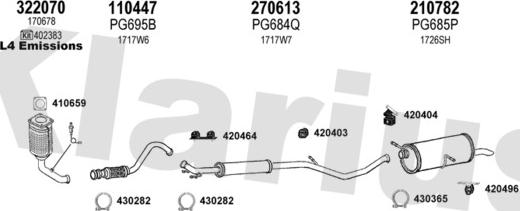 Klarius 631731E - Система выпуска ОГ autosila-amz.com