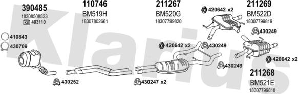 Klarius 060555E - Система выпуска ОГ autosila-amz.com