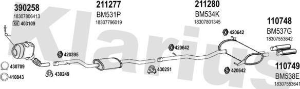 Klarius 060564E - Система выпуска ОГ autosila-amz.com