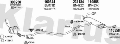 Klarius 060513E - Система выпуска ОГ autosila-amz.com