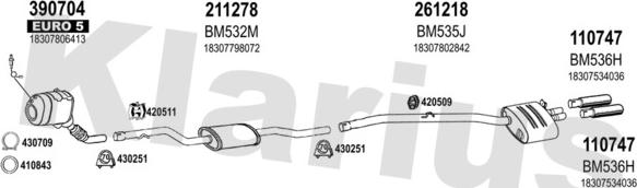 Klarius 060614E - Система выпуска ОГ autosila-amz.com