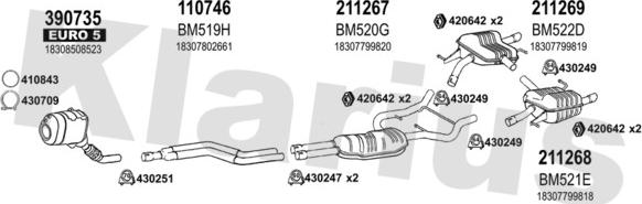 Klarius 060610E - Система выпуска ОГ autosila-amz.com