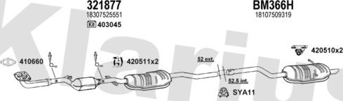 Klarius 060308U - Система выпуска ОГ autosila-amz.com