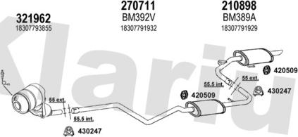 Klarius 060330E - Система выпуска ОГ autosila-amz.com