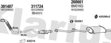 Klarius 060240E - Система выпуска ОГ autosila-amz.com