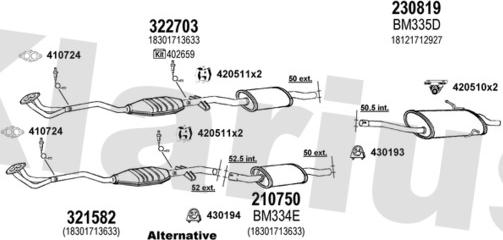 Klarius 060284E - Система выпуска ОГ autosila-amz.com