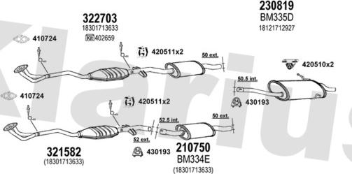 Klarius 060283E - Система выпуска ОГ autosila-amz.com
