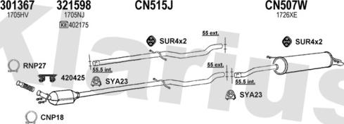 Klarius 180586U - Система выпуска ОГ autosila-amz.com