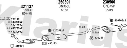 Klarius 180323E - Система выпуска ОГ autosila-amz.com