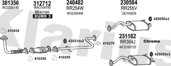 Klarius 120421E - Система выпуска ОГ autosila-amz.com