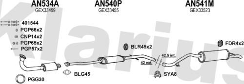 Klarius 120086U - Система выпуска ОГ autosila-amz.com