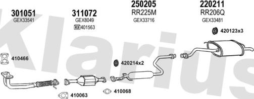 Klarius 120072E - Система выпуска ОГ autosila-amz.com