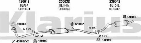 Klarius 120168E - Система выпуска ОГ autosila-amz.com