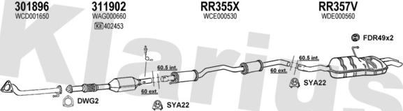 Klarius 120380U - Система выпуска ОГ autosila-amz.com