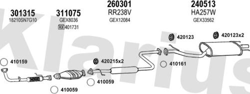 Klarius 120264E - Система выпуска ОГ autosila-amz.com