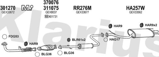 Klarius 120265U - Система выпуска ОГ autosila-amz.com