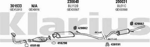 Klarius 120223E - Система выпуска ОГ autosila-amz.com