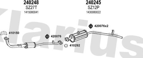 Klarius 820014E - Система выпуска ОГ autosila-amz.com