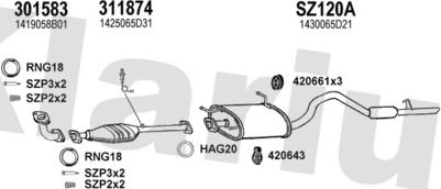 Klarius 820127U - Система выпуска ОГ autosila-amz.com