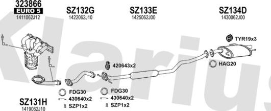 Klarius 820171U - Система выпуска ОГ autosila-amz.com