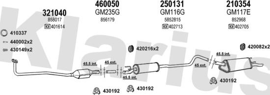 Klarius 390943E - Система выпуска ОГ autosila-amz.com