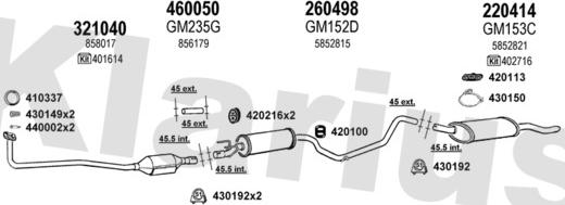 Klarius 390539E - Система выпуска ОГ autosila-amz.com