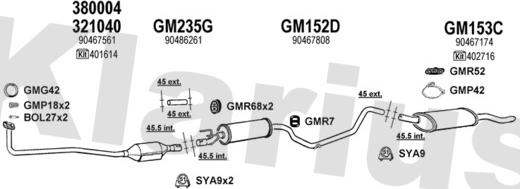 Klarius 390539U - Система выпуска ОГ autosila-amz.com