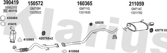 Klarius 391910E - Система выпуска ОГ autosila-amz.com