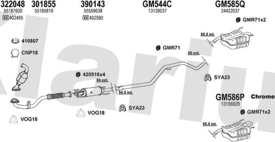 Klarius 391443U - Система выпуска ОГ autosila-amz.com
