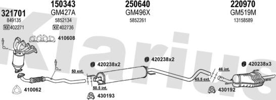 Klarius 391401E - Система выпуска ОГ autosila-amz.com