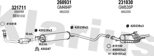 Klarius 391407E - Система выпуска ОГ autosila-amz.com