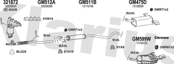 Klarius 391430U - Система выпуска ОГ autosila-amz.com