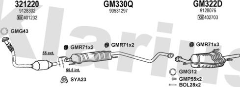 Klarius 391425U - Система выпуска ОГ autosila-amz.com
