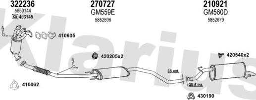 Klarius 391551E - Система выпуска ОГ autosila-amz.com