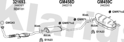 Klarius 391510U - Система выпуска ОГ autosila-amz.com