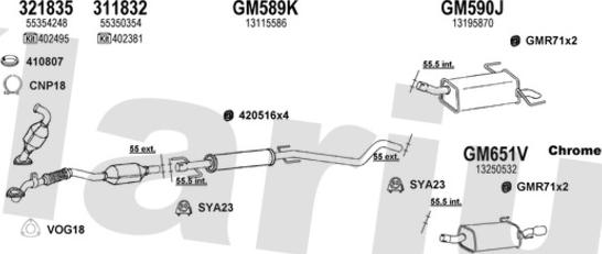 Klarius 391580U - Система выпуска ОГ autosila-amz.com