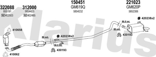 Klarius 391652E - Система выпуска ОГ autosila-amz.com